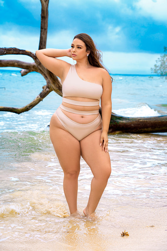 67024X Two Piece Swimsuit Shimmery Ivory