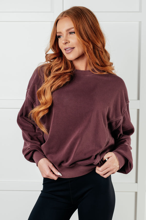 Beyond the Basics Pullover in Eggplant - Full Size