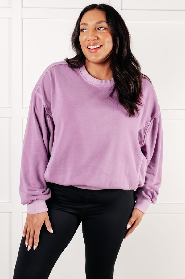 Beyond the Basics Pullover in Violet - Full Size