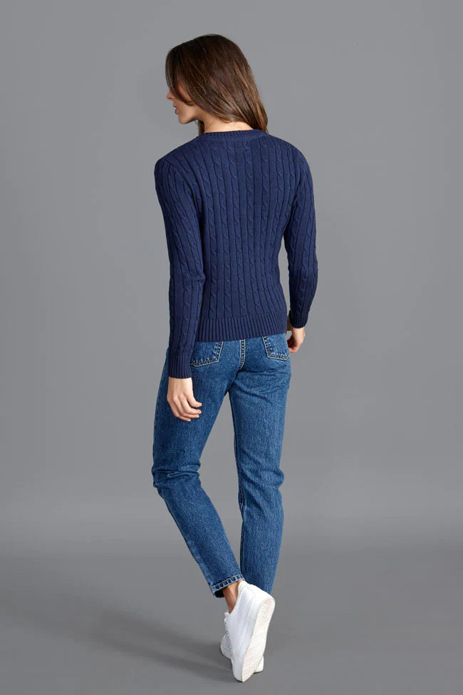 Ladies navy blue outlet cotton jumper