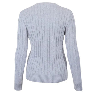 Womens Cotton Crew Neck Cable Jumper - Bit of Swank