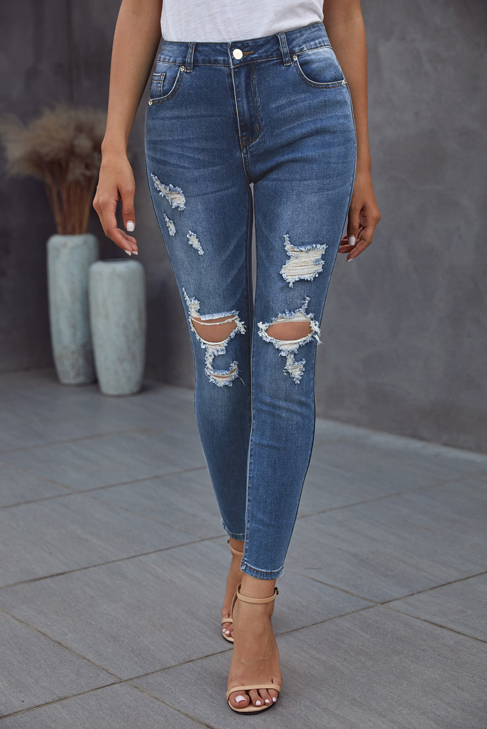 Vintage Skinny Ripped Jeans - Bit of Swank