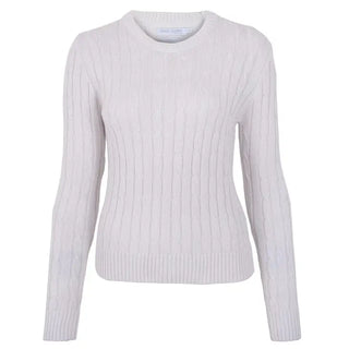 Womens Cotton Crew Neck Cable Jumper - Bit of Swank