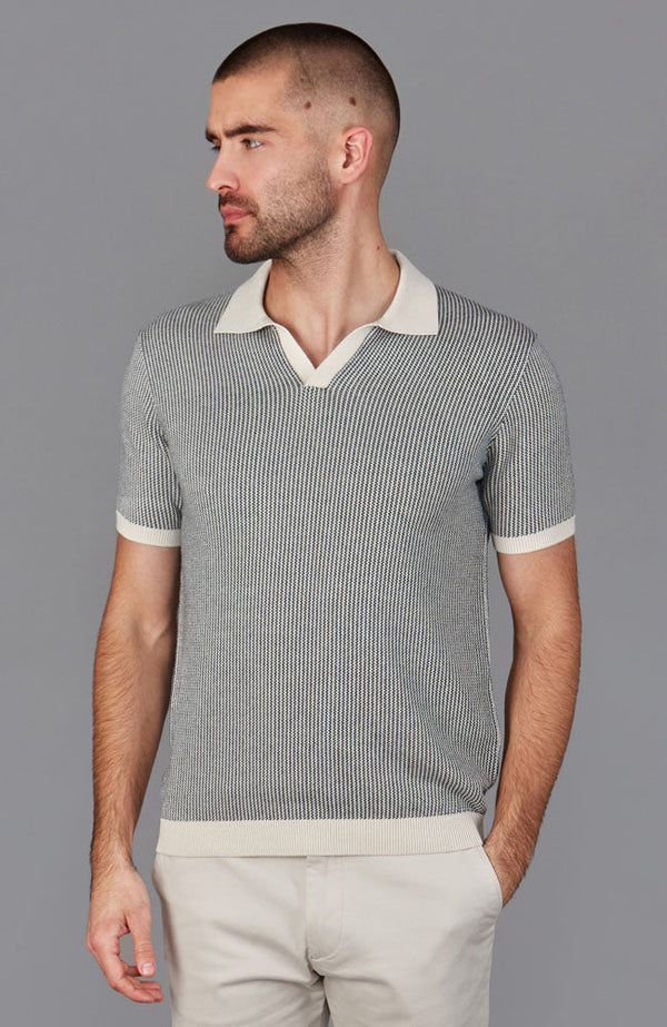 Mens Lightweight 100% Cotton Fishermans Buttonless Polo Shirt