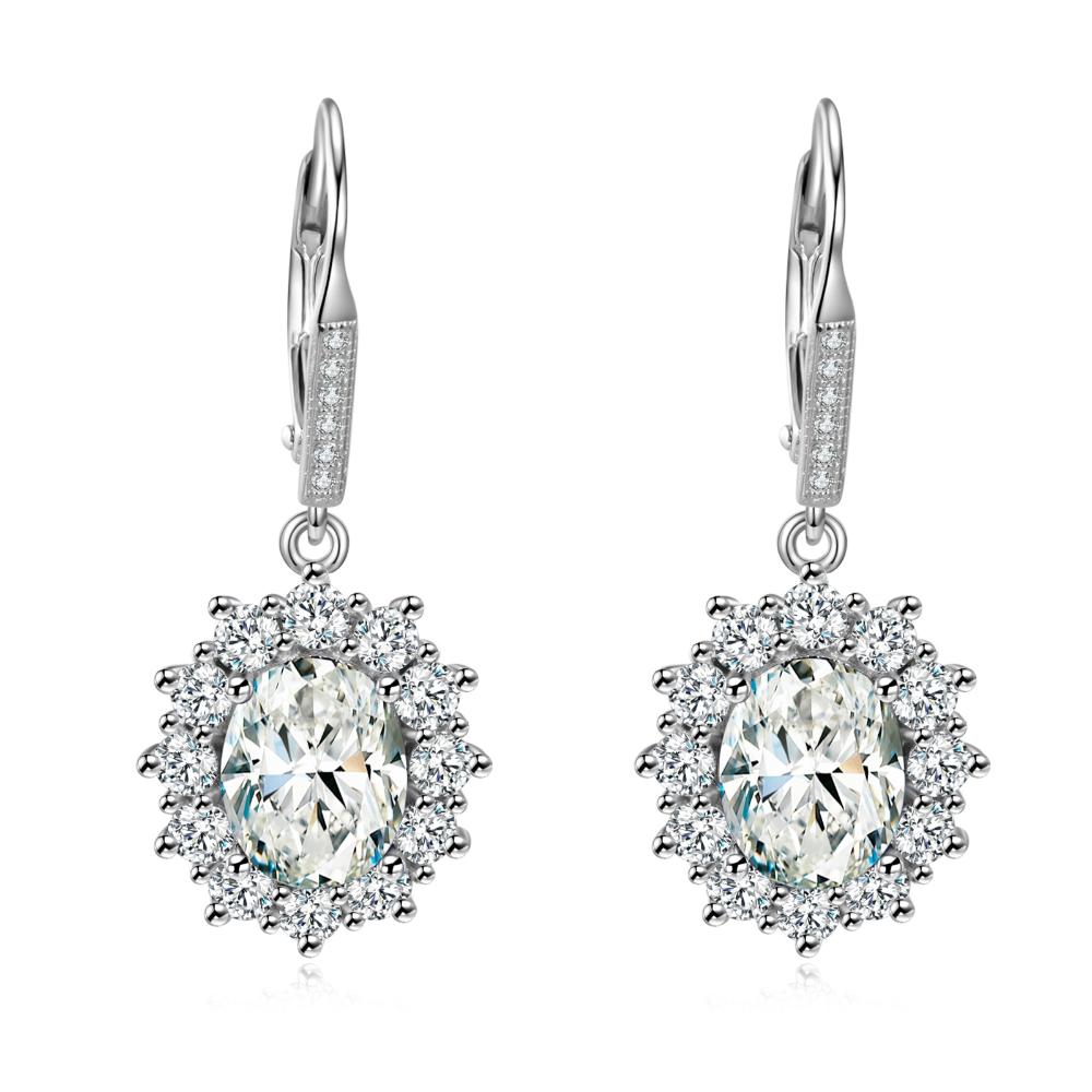 Sterling Silver Snowflake Leverback Dangle Crystal Earrings - Bit of Swank