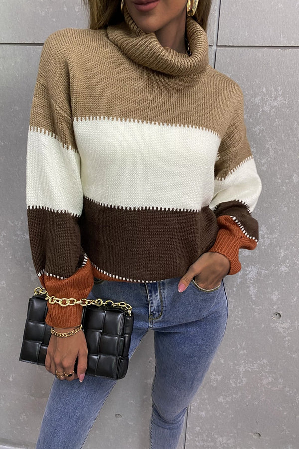 Lantern Sleeve Turtleneck Sweater - Bit of Swank