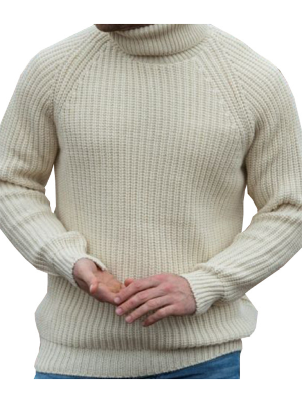 Men's Turtleneck Sweater in Cream - Boutique - Bit of Swank