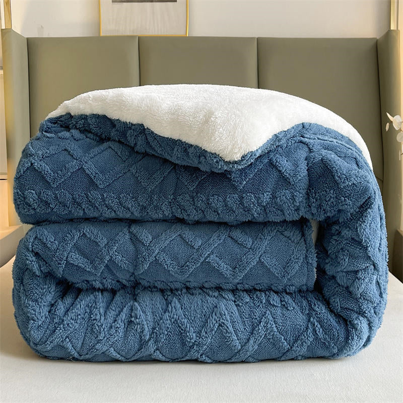 Blue quilted online throw