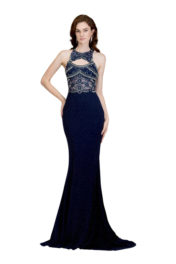 Aisha Rhinestone Sequin Glitter Formal Dress