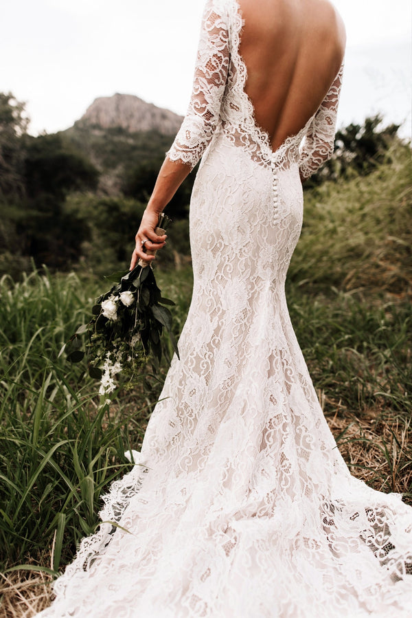 Sarah Lace Wedding Gown in French Corded Lace
