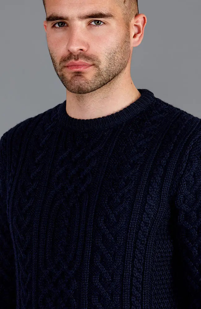 The Anderson - Men's 100% Chunky Merino Wool Cable Jumper - Bit of Swank