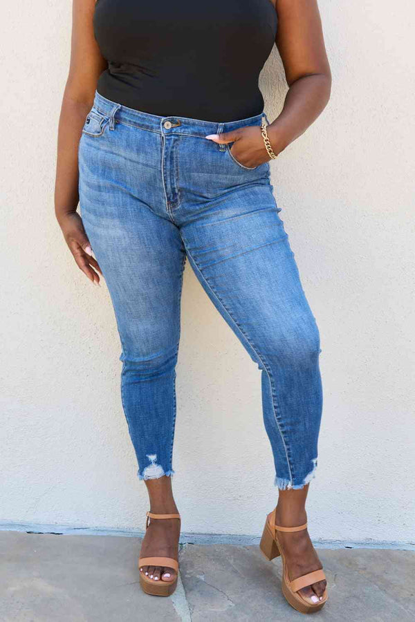 Kancan Lindsay Raw Hem High Rise Skinny Jeans - Full Size