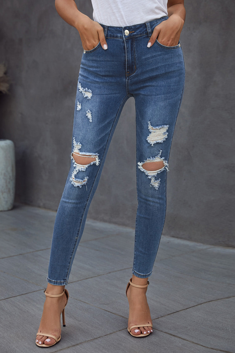 Vintage Skinny Ripped Jeans - Bit of Swank