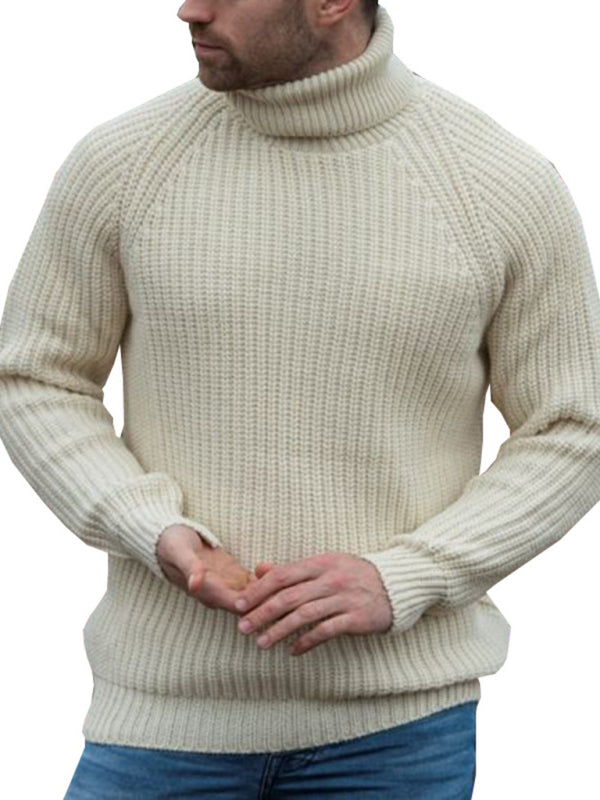 Men's Turtleneck Sweater in Cream - Boutique - Bit of Swank