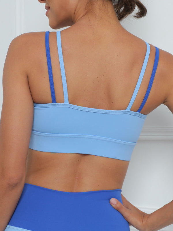 Terra Contrasting Crossed Slice Fitness Sports Top - Mix and Match - Bit of Swank